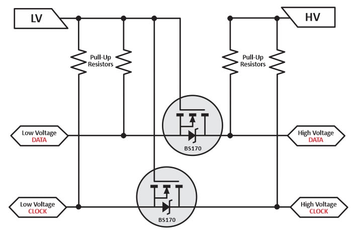 Two-line bidirectional translated data communication circuit