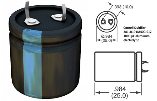 381LR aluminum electrolytic capacitors