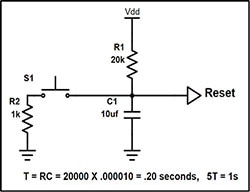 Diagram for an RC reset circuit