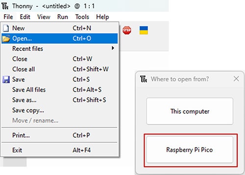 Thonny IDE, accessing XRP files