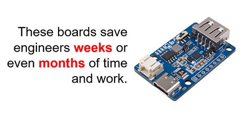 Using evaluation/development boards, such as Seeed’s ETA9740 Battery Charger eval board shown here,  can save a significant amount of design time