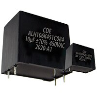 Cornell Dubilier Electronics' ALH Series Board-Mount AC Filtering Capacitors Image of Cornell Dubilier Electronics' ALH Series Board-Mount AC Filtering Capacitors