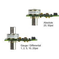 Silicon piezo-resistive pressure sensor with both pressure and temperature sensitive bridge elements Integrated Pressure Transducer
