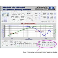 Modeling software display RF Capacitor Modeling Software