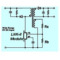 Diagram of the simplified LinkSwitch-II IC CV/CC converter design LNK-II CV/CC Converter Design