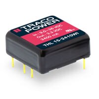 TRACO Power THL 15WI Series of PCB Mount DC/DC Converters Image of TRACO Power THL 15WI Series of PCB Mount DC/DC Converters