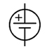 Coin Cell schematic symbol Billede af skematisk symbol for knapcelle