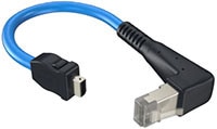 Amphenol Communications Solutions' ix Industrial™ Ethernet to RJ45 Right-Angle Cable Assemblies Image of Amphenol Communications Solutions' ix Industrial™ Ethernet to RJ45 Right-Angle Cable Assemblies