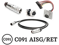 Amphenol Sine's C091 AISG/RET Connectors and Cable Assemblies Image of Amphenol Sine's C091 AISG/RET Connectors and Cable Assemblies
