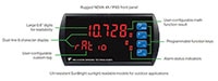 Amphenol Wilcoxon’s PCD200 Series Dual-Input Digital Display (click to enlarge) Image of Amphenol Wilcoxon’s PCD200 Series Dual-Input Digital Display (click to enlarge)
