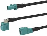 Amphenol RF’s FAKRA-to-FAKRA Cable Assemblies Immagine dei cavi assemblati FAKRA-FAKRA di Amphenol RF