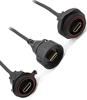Bulgin's Standard Buccaneer HDMI Connectors Image des connecteurs HDMI Buccaneer standard de Bulgin