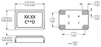 CTS Electronic Components' 632 SMT Clock Oscillators Diagram Image of CTS Electronic Components' 632 SMT Clock Oscillators Diagram