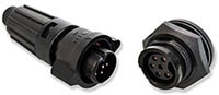 Switchcraft/Conxall's Mini-Con-X® Insta-Click™ Sealed Connectors Image of Switchcraft/Conxall's Mini-Con-X® Insta-Click™ Sealed Connectors