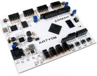 Digilent's Arty S7-50 Board with Xilinx Spartan-7 FPGA Image of Digilent's Arty S7-50 Board with Xilinx Spartan-7 FPGA