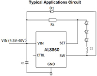 Didoes' AL8860 40 V 1.5 A Buck LED Driver Image of Didoes' AL8860 40 V 1.5 A Buck LED Driver