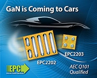 EPC EPC2202/EPC2203 GaN Chip-Scale AEC-Q101 Qualified FETs Image of EPC EPC2202/EPC2203 GaN Chip-Scale AEC-Q101 Qualified FETs