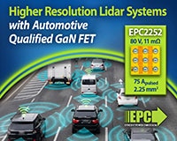 EPC's EPC2252 Automotive Qualified 80 V GaN FET Image of EPC's EPC2252 Automotive Qualified 80 V GaN FET