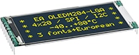 EA Display Visions' OLEDM204 2.0" Industrial Pin-Connected Monochrome OLED Display Immagine del display OLED monocromatico con connessione a pin industriale da 2,0" OLEDM204 di EA Display Visions