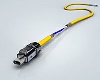 Harting's T1 Industrial Single-Pair Ethernet Connector Image du connecteur Ethernet à paire unique industriel T1 de Harting