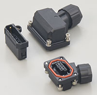 JAE JN13 Series All-Plastic Waterproof Connectors Image des connecteurs étanches entièrement en plastique série JN13 de JAE