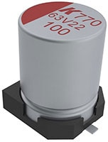 KEMET's Solid Polymer Aluminum Low Leakage Capacitor – A770 Series Image of KEMET's Solid Polymer Aluminum Low Leakage Capacitor – A770 Series