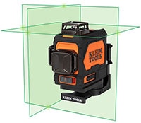 Klein Tools' Rechargeable Self-Leveling Green Planar Laser Level Image of Klein Tools' Rechargeable Self-Leveling Green Planar Laser Level