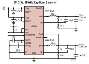 Analog Devices' LT8616 Step-Down Regulator - Schematic Schematic