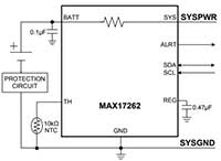 Analog Devices MAX17262/63 Single/Multi-Cell Fuel Gauges Image of Analog Devices MAX17262/63 Single/Multi-Cell Fuel Gauges
