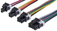 Molex's Mini-Fit® TPA2 Off-the-Shelf Single-Row Cable Assemblies Immagine dei cavi assemblati in fila singola di serie Mini-Fit TPA2 di Molex