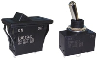 Nidec ELW/ETW Series Standard Rocker/Toggle Switches Image des interrupteurs à bascule/à levier standard séries ELW/ETW de Nidec