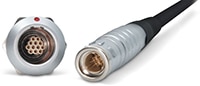 ODU MINI-SNAP® IEC 60601-1 Compliant Metal Circular Connector Abbildung: MINI-SNAP®-Metall-Rundsteckverbinder von ODU mit IEC-60601-1-Konformität