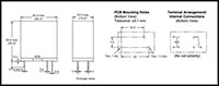 Omron's G5PZ-X High VDC PCB Relay Dimensions and PCB Layout Image des dimensions et de la disposition du circuit imprimé du relais de circuit imprimé G5PZ-X haute tension VCC d'Omron