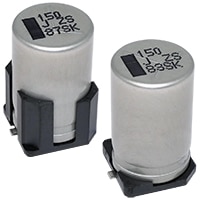 Panasonic EEH-ZS Series Conductive Polymer Hybrid Aluminum Capacitors Image of Panasonic EEH-ZS Series Conductive Polymer Hybrid Aluminum Capacitors