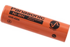 Image of Panasonic's HHR-450AB21, Flat Top, L-fat A NiMH Cell