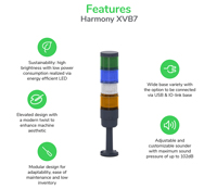 Schneider Electric Harmony XVB7 Tower Lights Infographic - Features Image of Schneider Electric Harmony XVB7 Tower Lights Infographic - Features