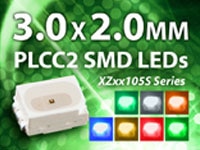 SunLED's 3.0 x 2.0 mm Oval Lens PLCC2 SMD LED Image of SunLED's 3.0 x 2.0 mm Oval Lens PLCC2 SMD LED