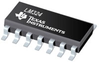 Texas Instruments' LM324/324A, Quadruple Operational Amplifiers Image of Texas Instruments' LM324/324A, Quadruple Operational Amplifiers