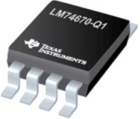 TI's LM74670-Q1 Zero IQ Smart Diode Rectifier Controllers Image of TI's LM74670-Q1 Zero IQ Smart Diode Rectifier Controllers
