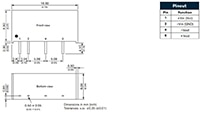 TEA 1E Diagram - Click to Enlarge Image of TRACO Power TEA Series SIP Converters