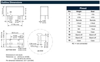 TRACO POWER's TMR 12WI Series Mechanical Diagram and Pin Chart Image of TRACO POWER's TMR 12WI Series Mechanical Diagram and Pin Chart