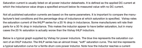 Induction Saturation Current Application Note Did You Know Fact Sheet for IHLP Inductors