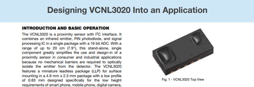 Note d'application VCNL3020 Note d'application VCNL3020