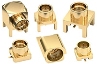 Wurth Electronics' WR-SMP Series Coaxial Connectors Immagine dei connettori coassiali serie WR-SMP di Würth Elektronik