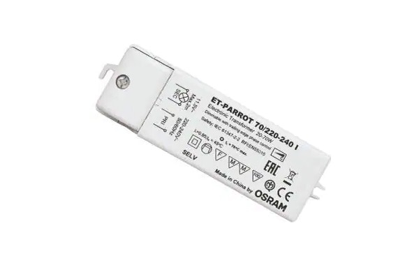 IGS' OSRAM White Electronic Transformer ET PARROT 75W for Halogen Lamps Image of IGS' OSRAM White Electronic Transformer ET PARROT 75W for Halogen Lamps