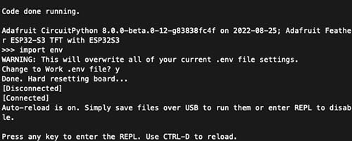 CircuitPython Web Workflow Code Editor Quick Start Image of CircuitPython Web Workflow Code Editor Quick Start