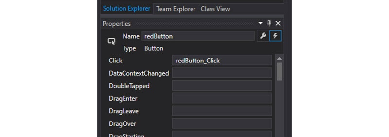 Figure 9: Enter a name for the Click event handler Figure 9: Enter a name for the Click event handler
