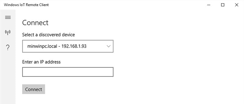 Windows 10 IoT Core Dashboard Windows 10 IoT Core Dashboard