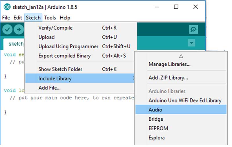Checking for the Audio library Image of Checking for the Audio library