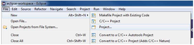 In the IDE click File > New > Project. In the IDE click File > New > Project.